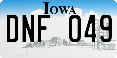 IA license plate DNF049