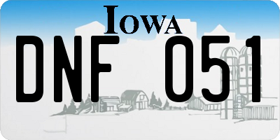 IA license plate DNF051