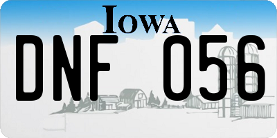 IA license plate DNF056