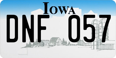IA license plate DNF057