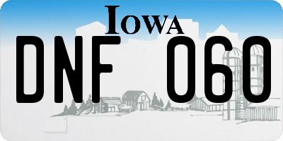 IA license plate DNF060