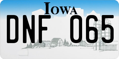 IA license plate DNF065