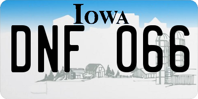 IA license plate DNF066