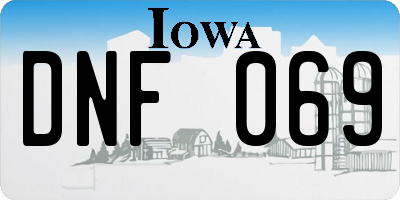 IA license plate DNF069