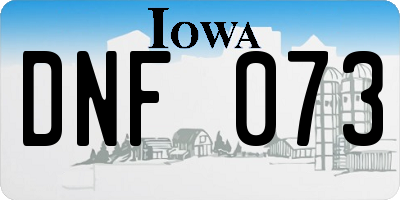 IA license plate DNF073