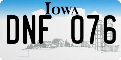 IA license plate DNF076
