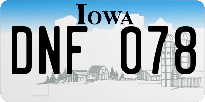 IA license plate DNF078