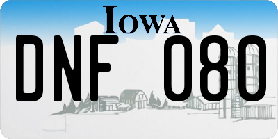 IA license plate DNF080