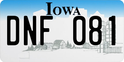 IA license plate DNF081