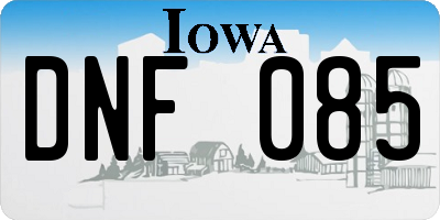 IA license plate DNF085