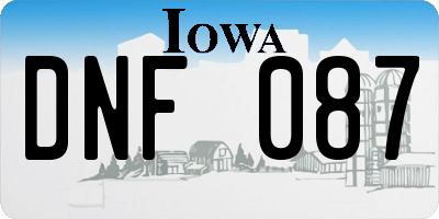IA license plate DNF087