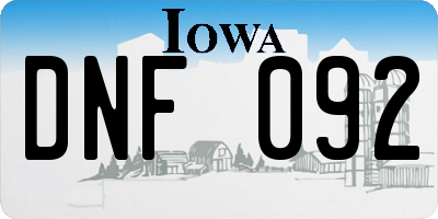 IA license plate DNF092