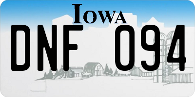 IA license plate DNF094