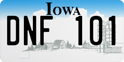 IA license plate DNF101