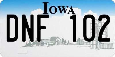 IA license plate DNF102