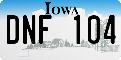 IA license plate DNF104