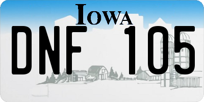 IA license plate DNF105