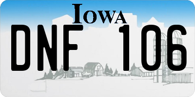 IA license plate DNF106
