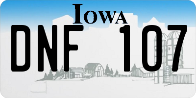 IA license plate DNF107