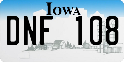IA license plate DNF108