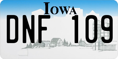 IA license plate DNF109