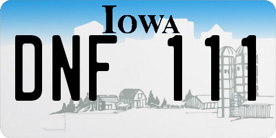 IA license plate DNF111