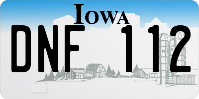 IA license plate DNF112