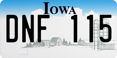 IA license plate DNF115