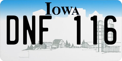 IA license plate DNF116
