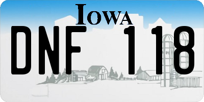IA license plate DNF118