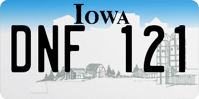 IA license plate DNF121