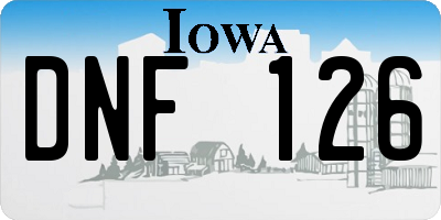 IA license plate DNF126