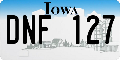 IA license plate DNF127