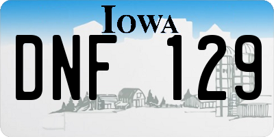 IA license plate DNF129