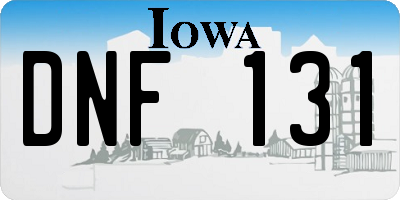 IA license plate DNF131