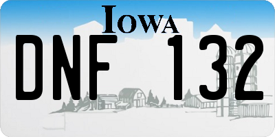 IA license plate DNF132