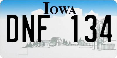 IA license plate DNF134