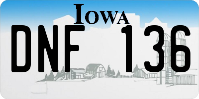 IA license plate DNF136
