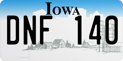 IA license plate DNF140
