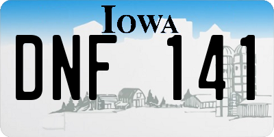 IA license plate DNF141