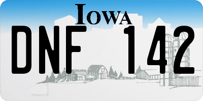 IA license plate DNF142