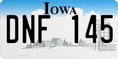 IA license plate DNF145