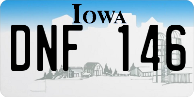 IA license plate DNF146