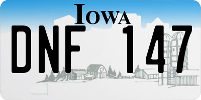 IA license plate DNF147