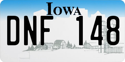 IA license plate DNF148