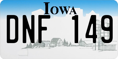 IA license plate DNF149