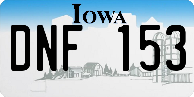 IA license plate DNF153