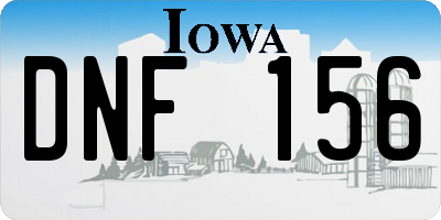 IA license plate DNF156