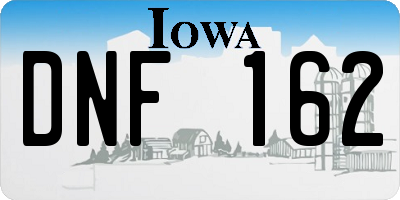 IA license plate DNF162