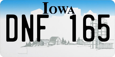 IA license plate DNF165